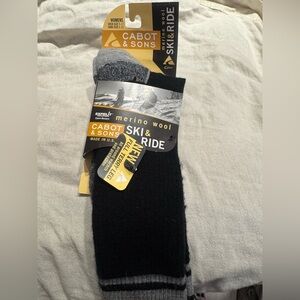 Black Merino Wool Ski Socks